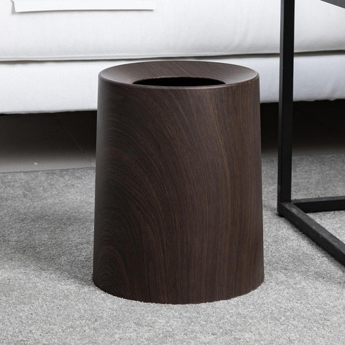 Papelera De Grano De Madera, Papelera De Moda, Cesta Nogal
