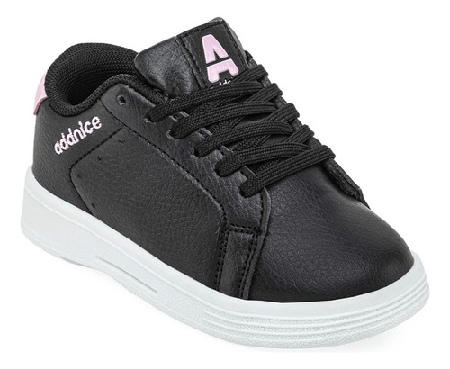 Zapatillas Addnice Niños Estocolmo Negras Con Rosa