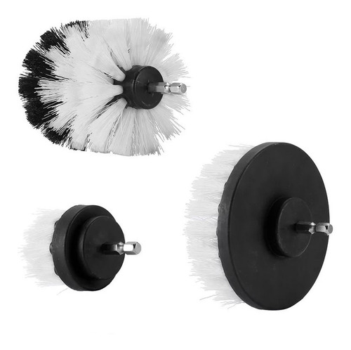 Kit De 3 Cepillos De Limpieza Suaves P Taladro Color Blanco