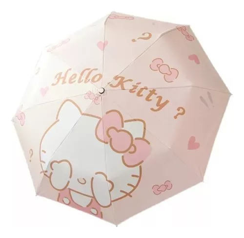 Paraguas Bolsillo Hello Kitty. Plegable, Automático Prot. Uv