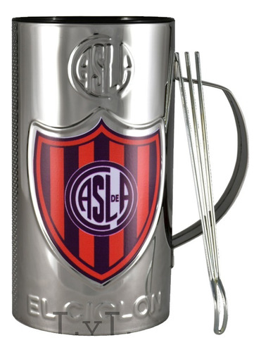 Vaso Guiro Oficial San Lorenzo Con Raspador 3/4 Lts - Full