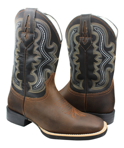 Bota Country Masculina Texana Bico Quadrado Bulls Horse 