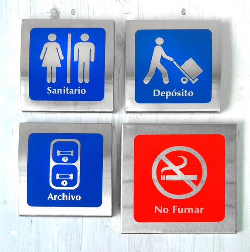 Aviso Señalizacion Para Pasillos Oficinas Baños En Acero