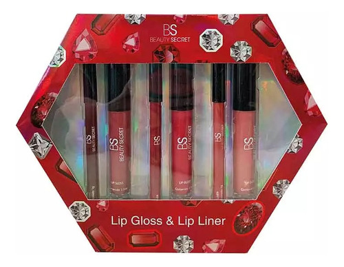 Bs Beauty Secret Lip Gloss & Lip Liner Set