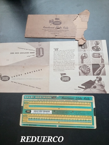 Regla De Cálculo De Reactancia Shure Antigua Eeuu Vintage E (Usado)