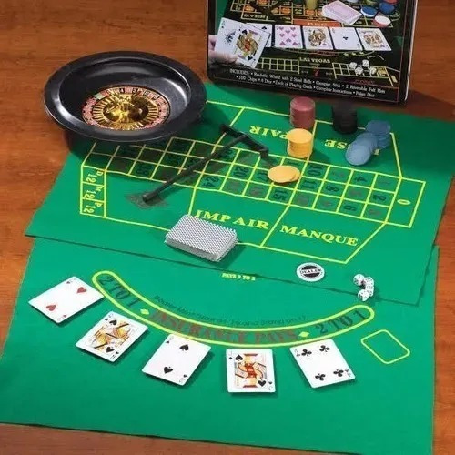 5 Games Set Incluye Ruleta Alfombrillas Baraje De Cartas