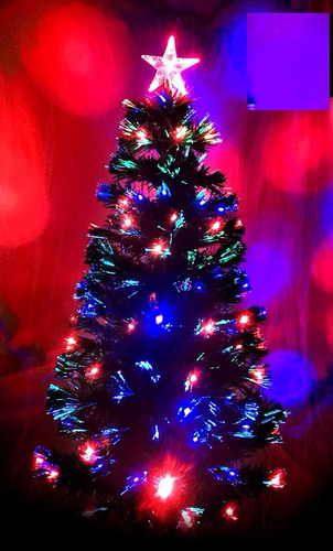 Arbol Navidad Luz Fibra Optica 1.20 Mts