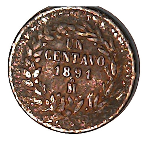 1 Centavo 1891 Mo República Mexicana  L1h1r3c2 Moneda Vieja