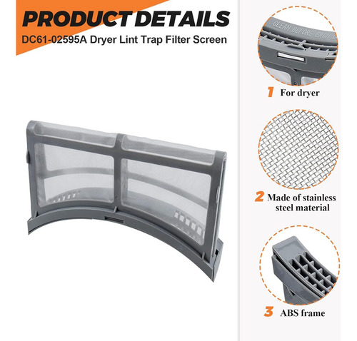 Funda De Filtro De Pelusa Para Secadora Dc61-02595a Para Sec