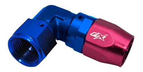 Acople Conexión 90° An6 Bajo Perfil Azul Rojo Ftx Fueltech