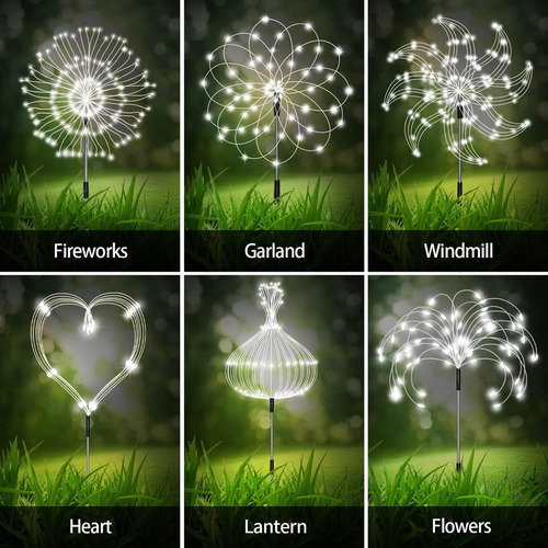 Para Pacote Com 6 Luzes De Fogos De Artifício Solares