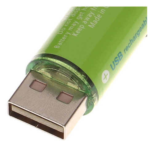 2x Pilas Recargables Usb Pila Aa Recargable Doble A