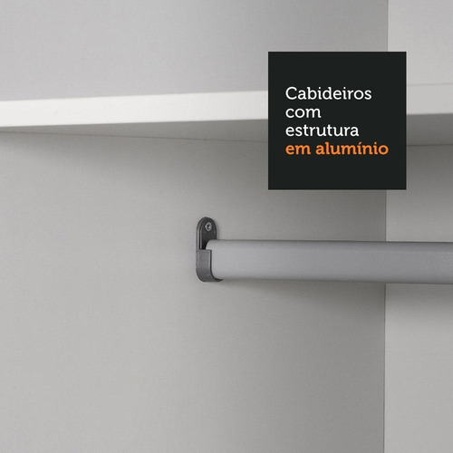 Guarda-roupa Austin 4 Portas De Espelho 3 Gavetas Preto