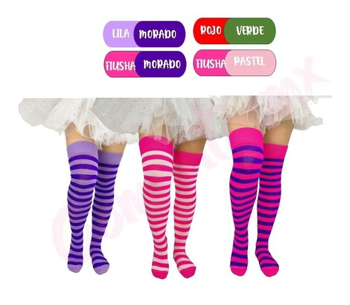 Imagen 4 de 4 de Media Calceta Over Knee Lolita Halloween Rojo/negro Caramelo