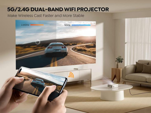 Mini Proyector Con Wifi Y Bluetooth 5.1, Proyector De Pelícu