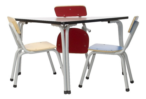 Imagen 2 de 6 de Juego Pantry Triangu Infantil Mesa Y 3 Sillas Clamika Ms-360