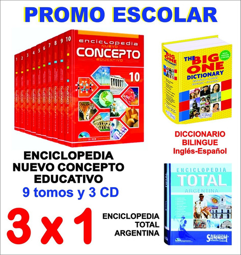 Enciclopedia Escolar - 3 Obras Juntas - 12 Tomos + 4 Cd