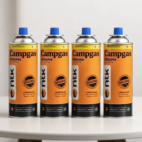 Kit 4 Latas Refil Ntk 227g Camping Maçarico Fogareiro