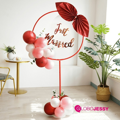 Soporte Para Globos Circular Flotante 1,70mts Con Base Pvc