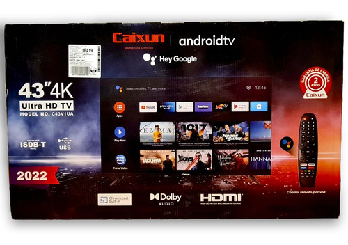 Smart Tv 43 4k Uhd Caixun Android Tv C43v1ua