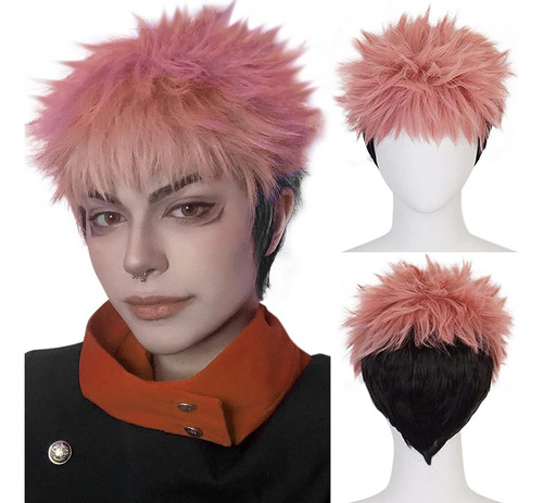 Peluca De Itadori Yuji De Jujutsu Kaisen Para Cosplay