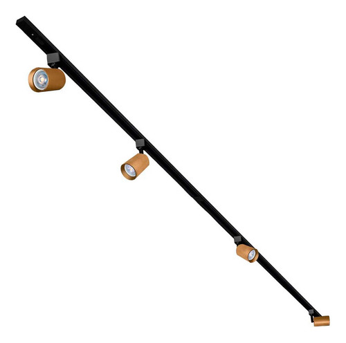 Lámpara De Riel Dirigible Led 24w 4 Spots Dorado 2 Metros