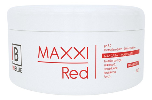 Máscara Tonalizante Vermelha Maxxi Red Inblue 250g Proteção