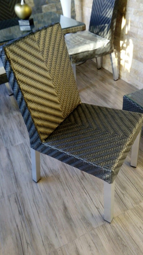 Elegante Comedor Rattan Sintético, Exteriores, Jardín
