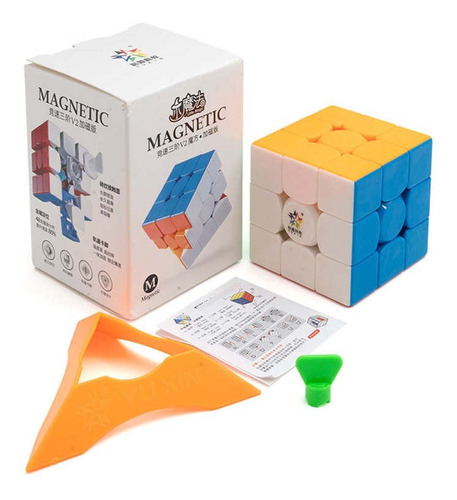 Cubo 3x3 Magnético Yuxin Little Magic V2 M sem adesivo