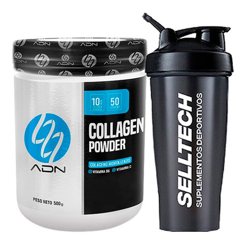 Colágeno Adn Collagen Powder 500gr Fruit Punch + Shaker