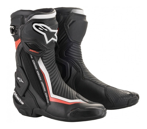 Botas Para Moto Alpinestars Smx Plus V2 Negro/ Rojo