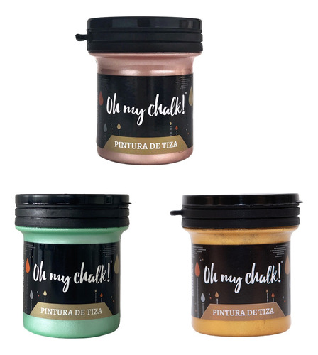 Oh My Chalk! Combo 3 Pinturas Tiza Metalizadas X 110cc.