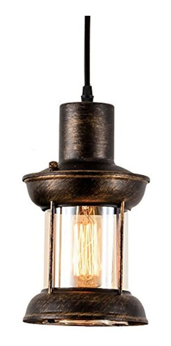 Industrial Lámpara De Techo 1-ligh,bronce Aceitado Acabado