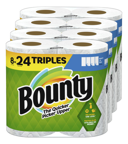 Bounty Select-a-size - Toallas De Papel, 8 Rollos Triples, C