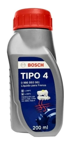 Liquido De Frenos Bosch Dot Tipo 4 X 200 Ml Mav