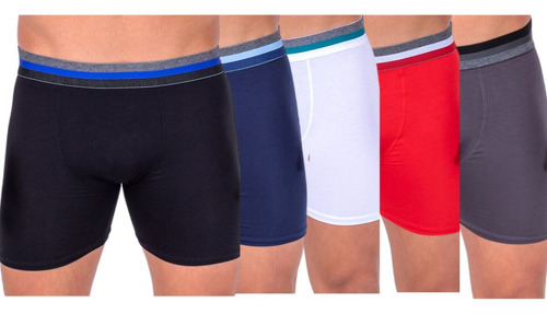 Kit 03 Cuecas Boxer Fibra De Bambu Box Long