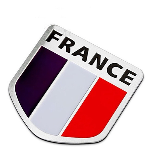 Emblema Carro De Aluminio 3d Bandera De Francia