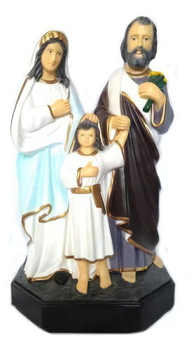 Imagem De Sagrada Familia 31 Cm Jesus Maria Jose Cor Pintura A Mão
