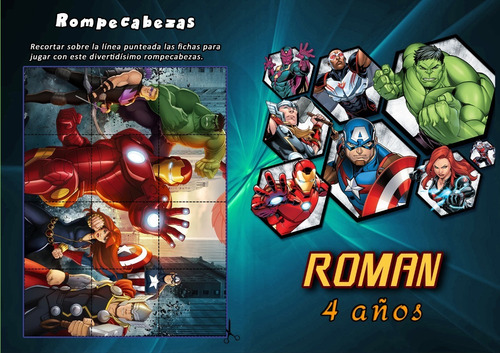 20 Libros P/pintar Super Heroes Marvel Personalizados 15x21