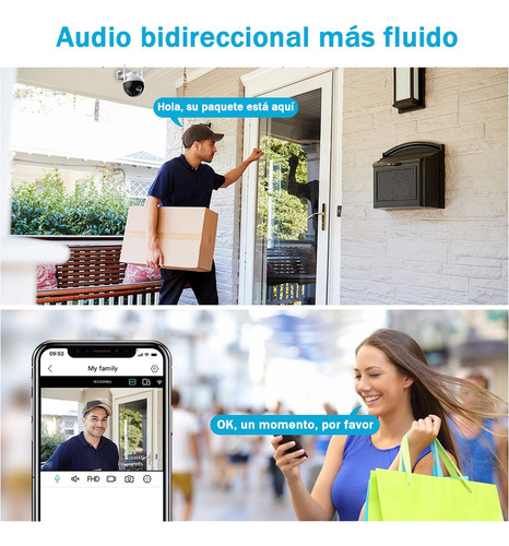 Camara De Seguridad 1080p Hd Lmpermeable Wifi Color Negro Y Blanco