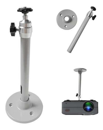 Imagen 5 de 10 de Soporte De Techo Universal Para Mini Proyector/cañon Con Cabezales Giratorios 360° Montaje Ajustable Escritorio/pared