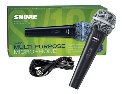 Microfono Dinamico Shure Sv100 Original Con Cable Cuo