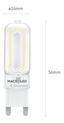 Imagen 2 de 2 de Pack 2 Lampara Led G9 5w 220v Luz Fria