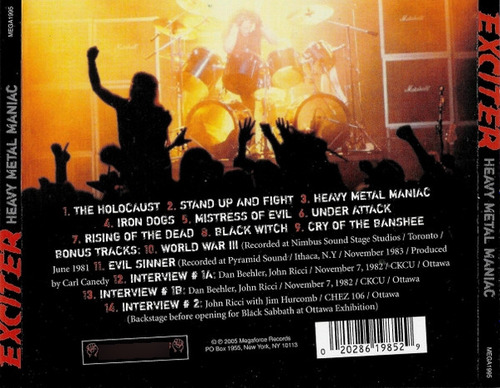 Cd Heavy Metal Maniac (exciter) Estándar