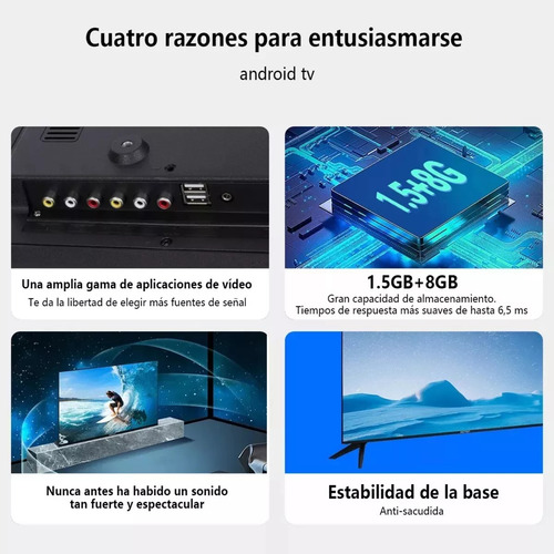 Tele Smart Tv Pantalla 50 Pulgadas Android 4k Televisión