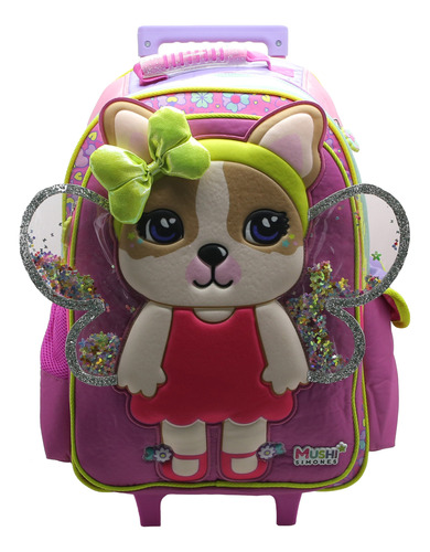 Mochila 18 Pulgadas Escolar Simones Mushi Dress Con Carro 