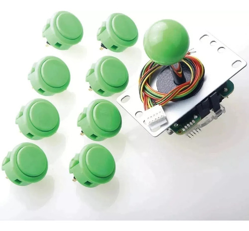 Kit Arcade Joystick Sanwa Original /palanca 10 Botones +chip