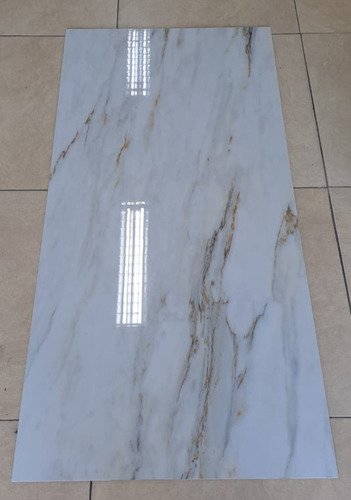 Porcelanato Brillante Pulido Calacata Gold 120x60 1ra Blanco
