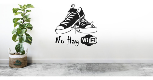 Vinilo Decorativo No Hay Wifi Sticker De Pared