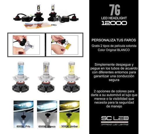 2x Par Bombillo Luces Led 7g Carro/moto 12.000 Lumenes H11